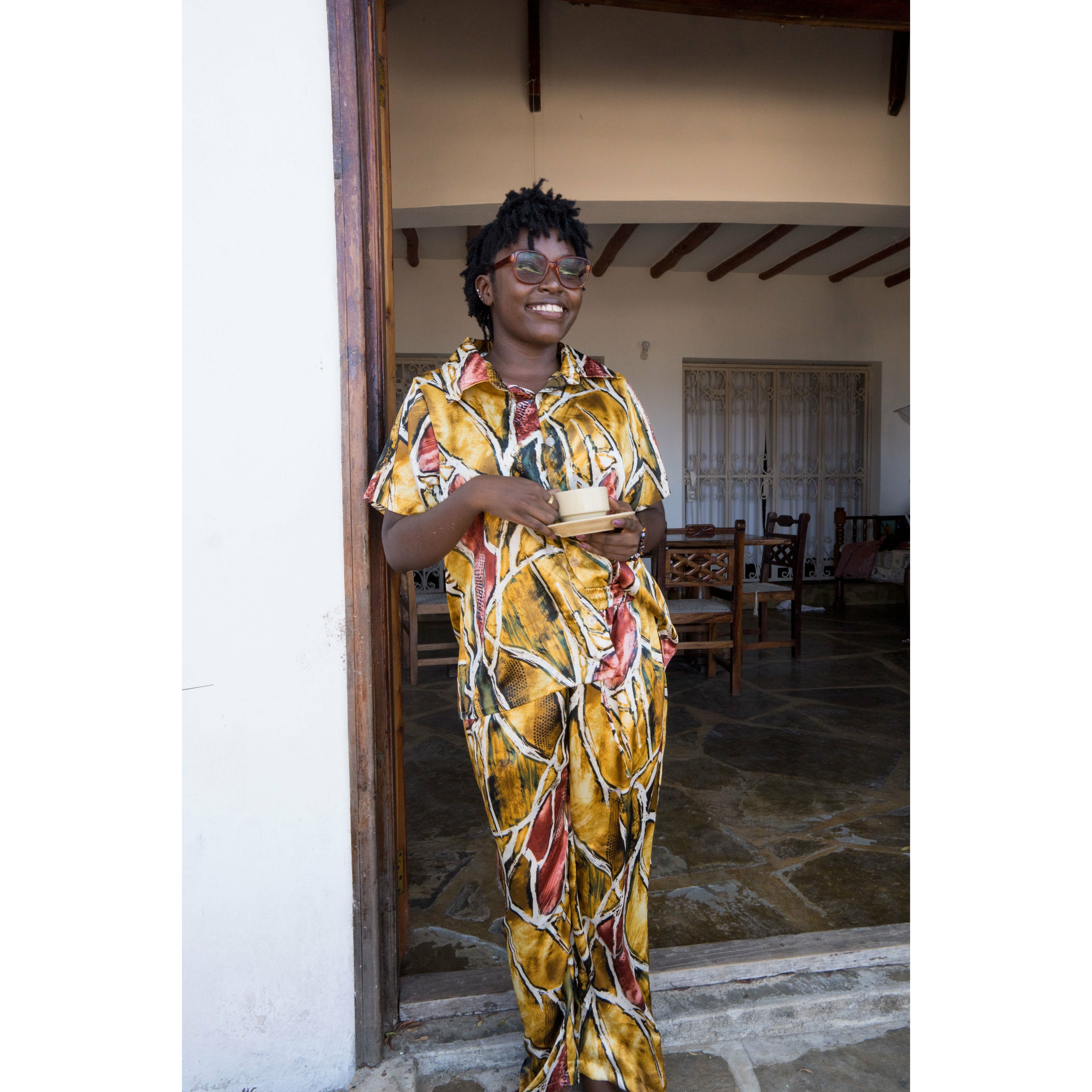 African Sunset Pyjama Set with Free Sleep Mask - Long Pants - Limited Edition - sleeboo