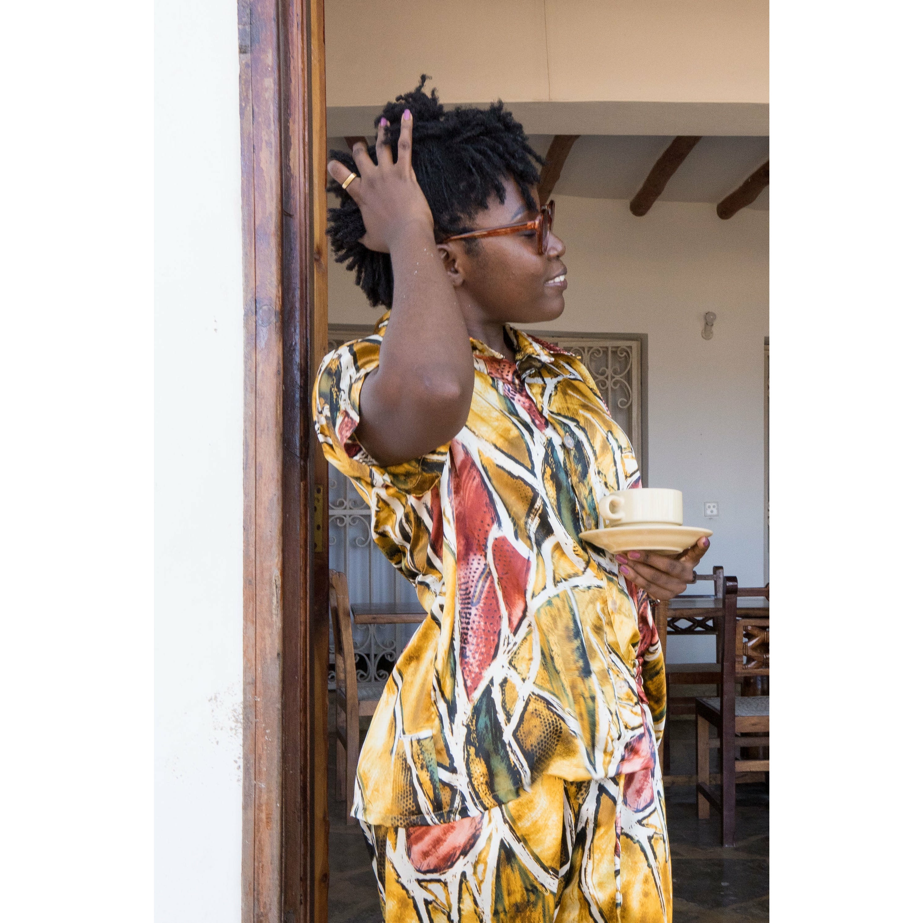 African Sunset Pyjama Set with Free Sleep Mask - Long Pants - Limited Edition - sleeboo